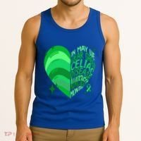 Celiac Disease In May We Wear Green Warrior Supporter Heart Gift Tank Top thumb 3