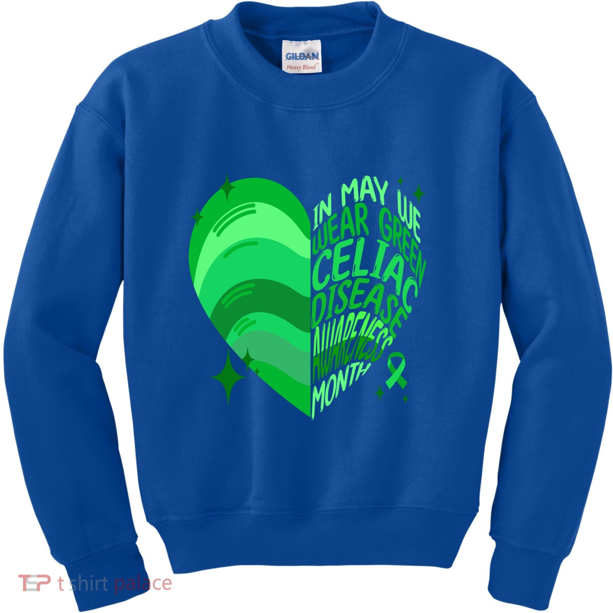 Celiac Disease In May We Wear Green Warrior Supporter Heart Gift Kids Sweatshirt