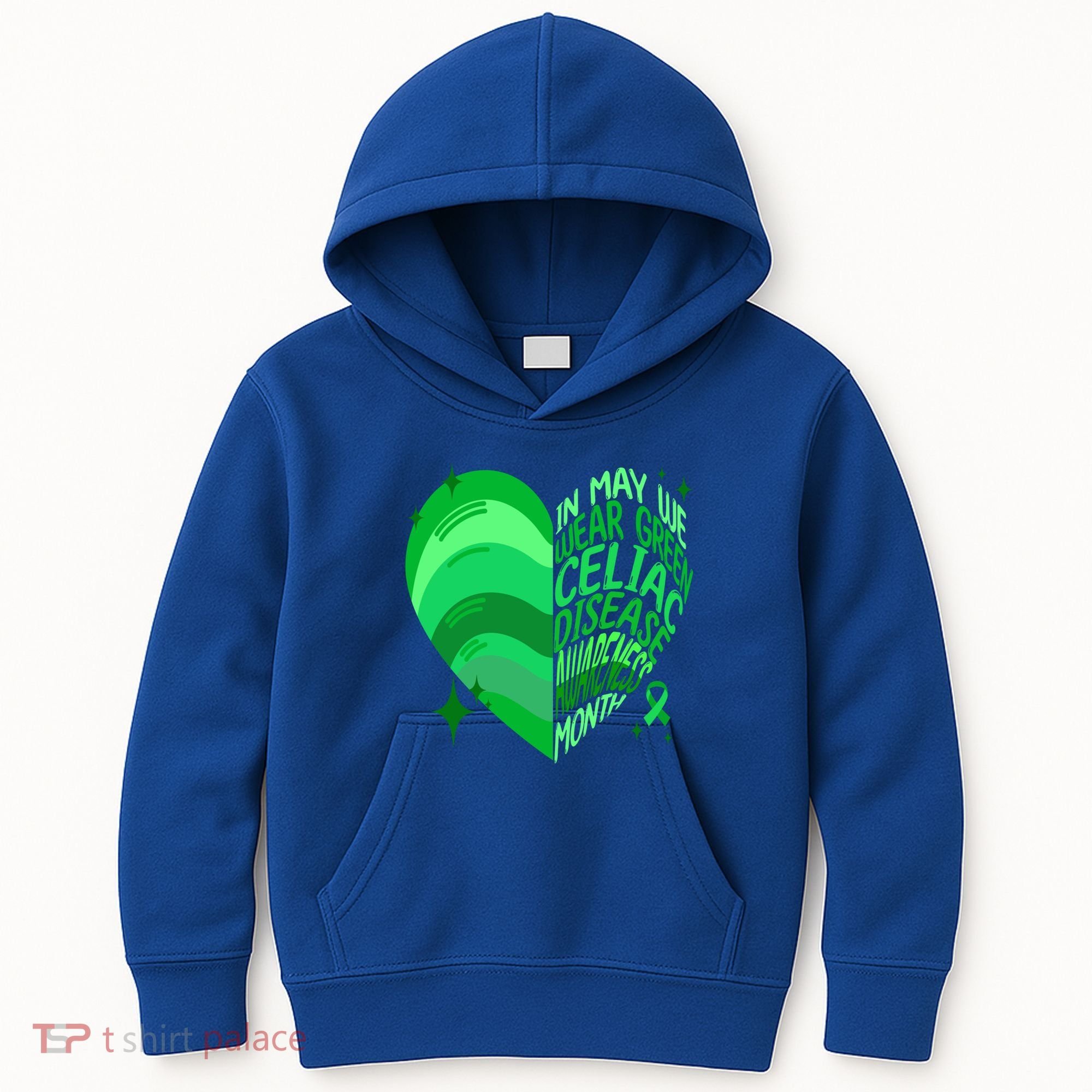 Celiac Disease In May We Wear Green Warrior Supporter Heart Gift Kids Hoodie