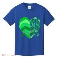 Celiac Disease In May We Wear Green Warrior Supporter Heart Gift Kids T-Shirt thumb 0