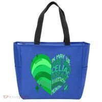 Celiac Disease In May We Wear Green Warrior Supporter Heart Gift Tote Bag thumb 0