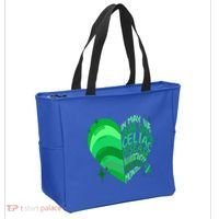 Celiac Disease In May We Wear Green Warrior Supporter Heart Gift Tote Bag thumb 2