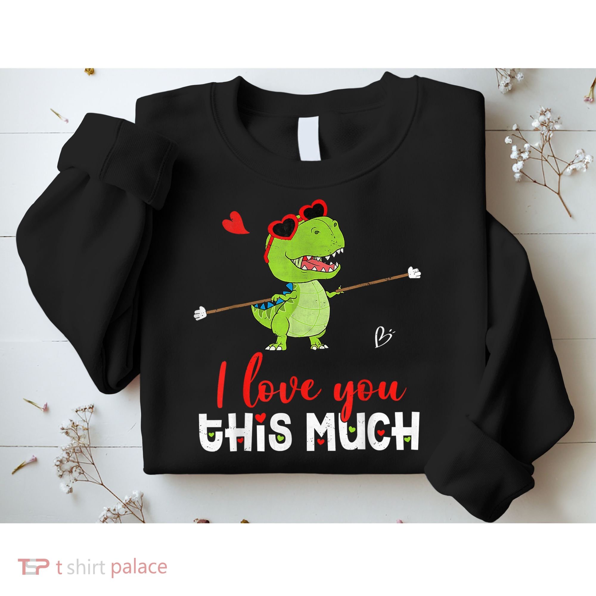 Cute Dinosaur I Love You This Much Valentines Day Trex Sweatshirt