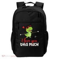 Cute Dinosaur I Love You This Much Valentines Day Trex Backpack thumb 0