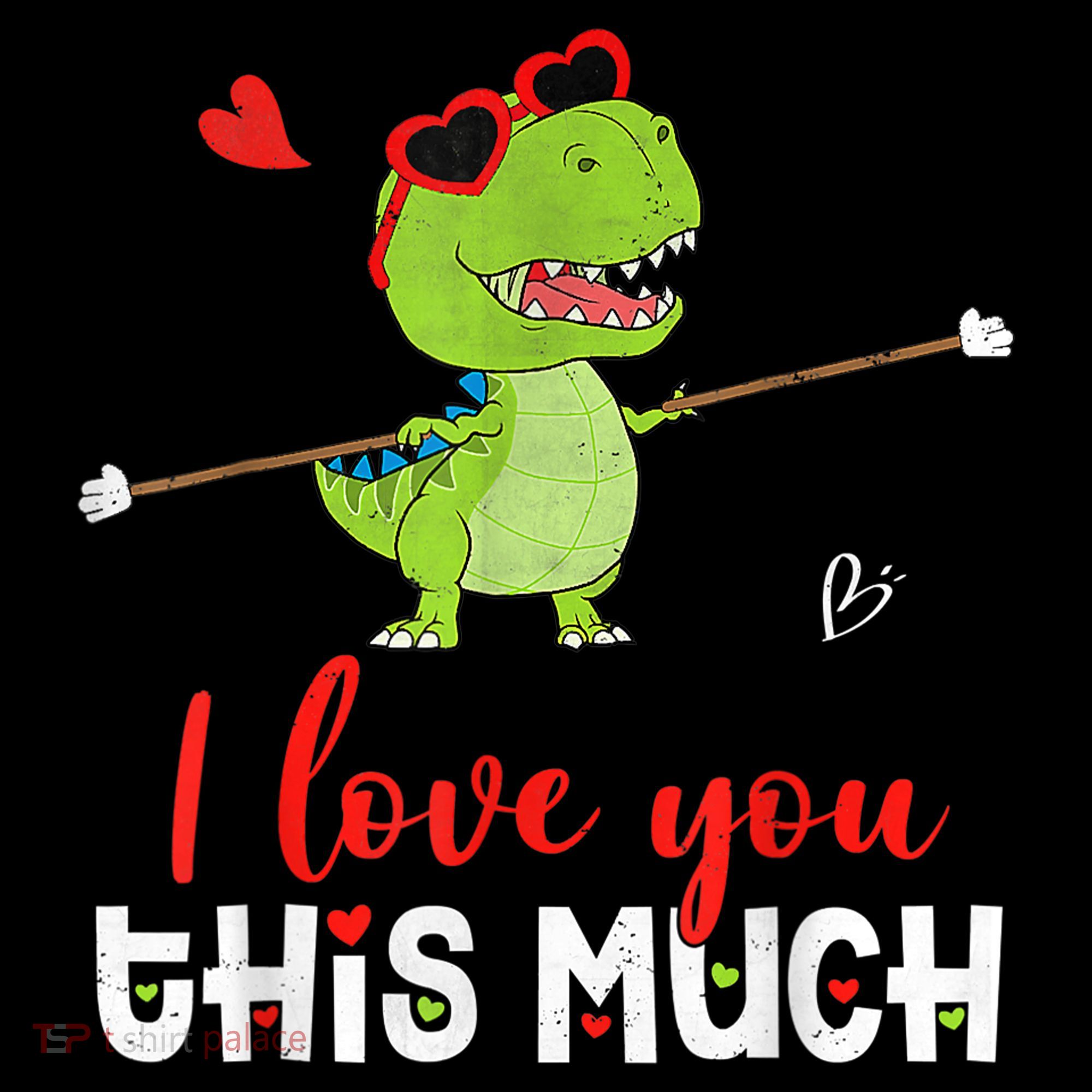Cute Dinosaur I Love You This Much Valentines Day Trex Women's Hoodie