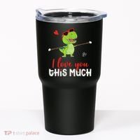 Cute Dinosaur I Love You This Much Valentines Day Trex Tumbler thumb 0