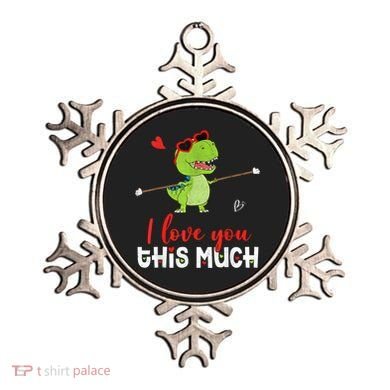 Cute Dinosaur I Love You This Much Valentines Day Trex Ornament