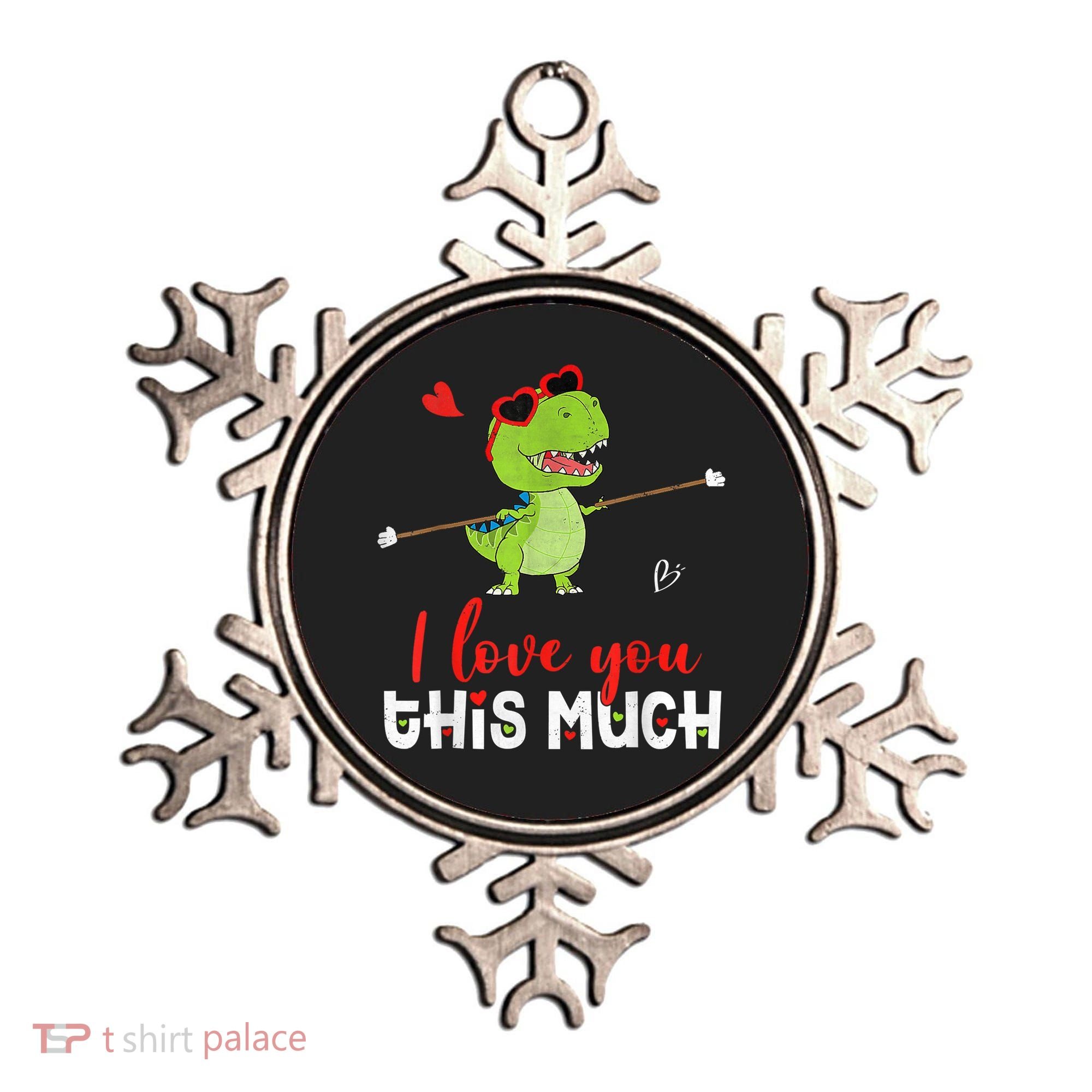 Cute Dinosaur I Love You This Much Valentines Day Trex Ornament