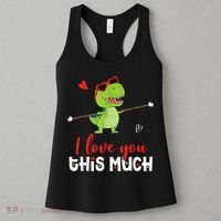 Cute Dinosaur I Love You This Much Valentines Day Trex Women's Tank Top thumb 3