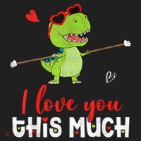 Cute Dinosaur I Love You This Much Valentines Day Trex Hat thumb 2