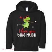 Cute Dinosaur I Love You This Much Valentines Day Trex Toddler Hoodie thumb 0