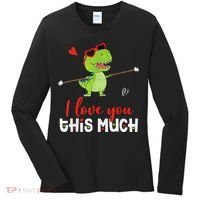 Cute Dinosaur I Love You This Much Valentines Day Trex Women's Long Sleeve Shirt thumb 0