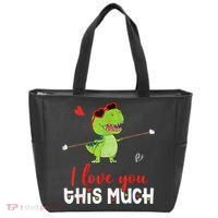Cute Dinosaur I Love You This Much Valentines Day Trex Tote Bag thumb 0