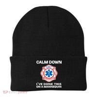 Calm Down IVe Done This On A Mannequin Funny Emt Gift Gag Beanie thumb 0