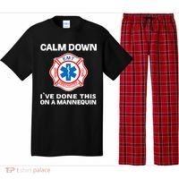Calm Down IVe Done This On A Mannequin Funny Emt Gift Gag Pajama Set thumb 0
