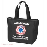Calm Down IVe Done This On A Mannequin Funny Emt Gift Gag Tote Bag thumb 3