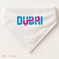 Cool Dubai In Arabic And English Mix USA-Made Doggie Bandana thumb 0