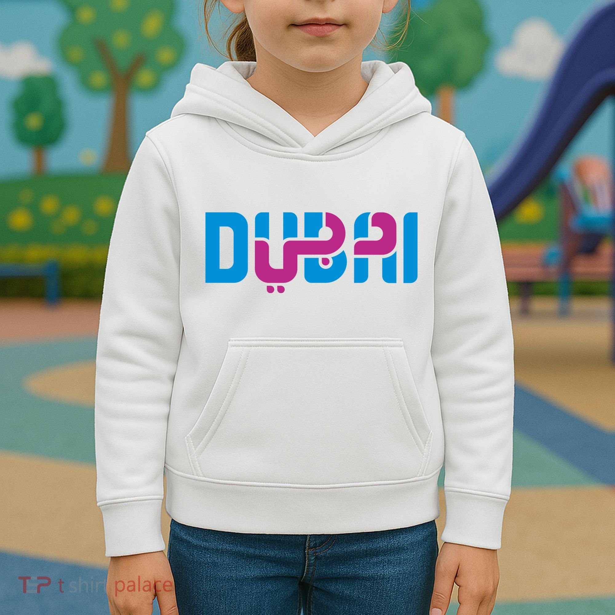 Cool Dubai In Arabic And English Mix Kids Hoodie