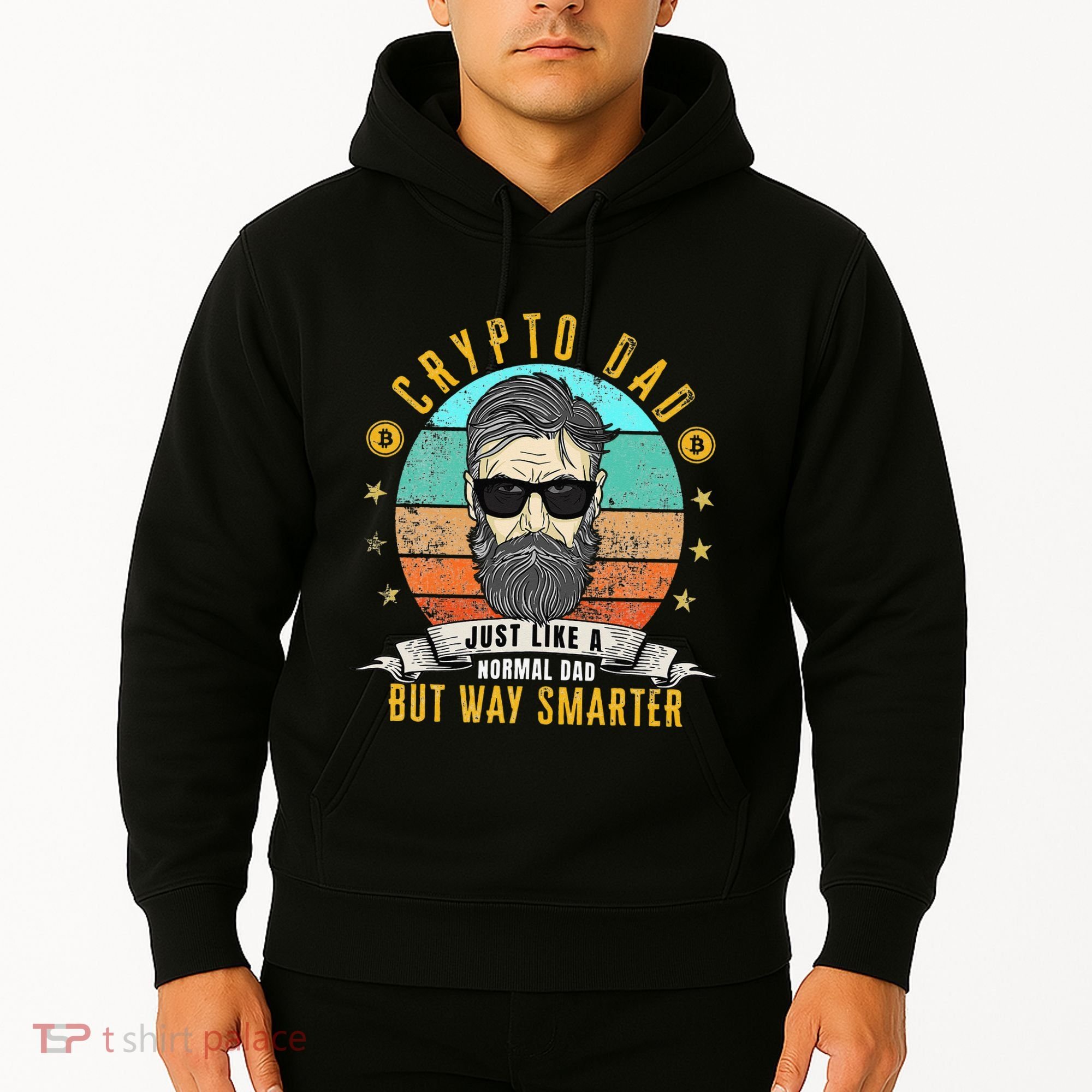 Crypto Dad Just Like A Normal Dad Bitcoin Bulle Father's Day Hoodie
