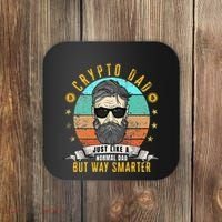 Crypto Dad Just Like A Normal Dad Bitcoin Bulle Father's Day Coaster thumb 0