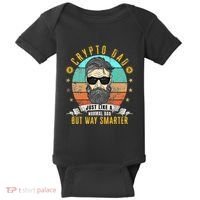 Crypto Dad Just Like A Normal Dad Bitcoin Bulle Father's Day Baby Bodysuit thumb 0
