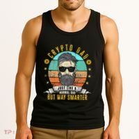 Crypto Dad Just Like A Normal Dad Bitcoin Bulle Father's Day Tank Top thumb 3