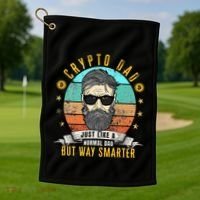 Crypto Dad Just Like A Normal Dad Bitcoin Bulle Father's Day Golf Towel thumb 1
