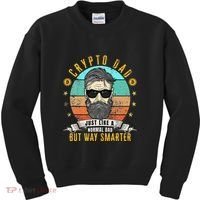 Crypto Dad Just Like A Normal Dad Bitcoin Bulle Father's Day Kids Sweatshirt thumb 0