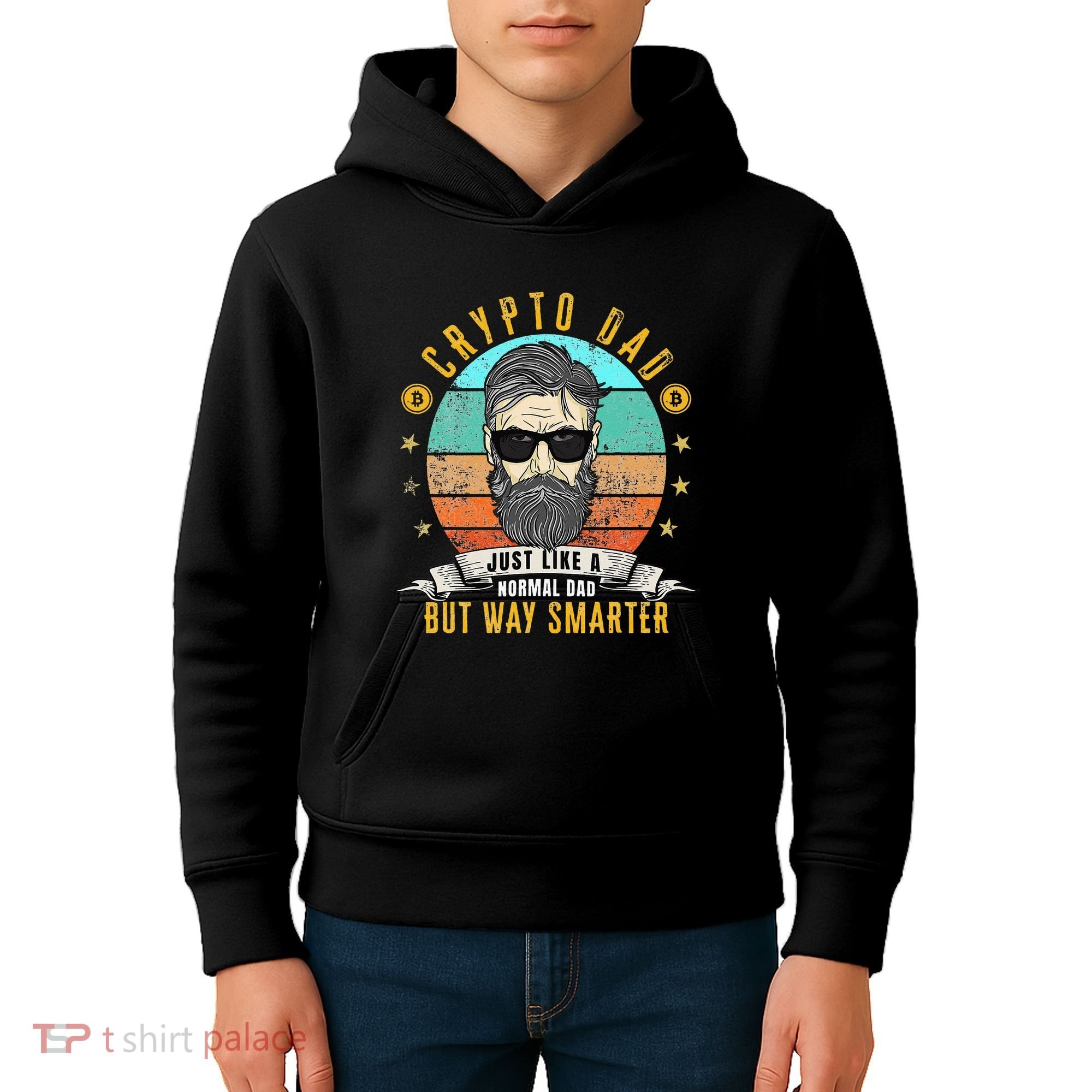 Crypto Dad Just Like A Normal Dad Bitcoin Bulle Father's Day Kids Hoodie