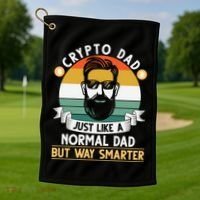 Crypto Dad Just Like A Normal Dad But Way Smarter Golf Towel thumb 1