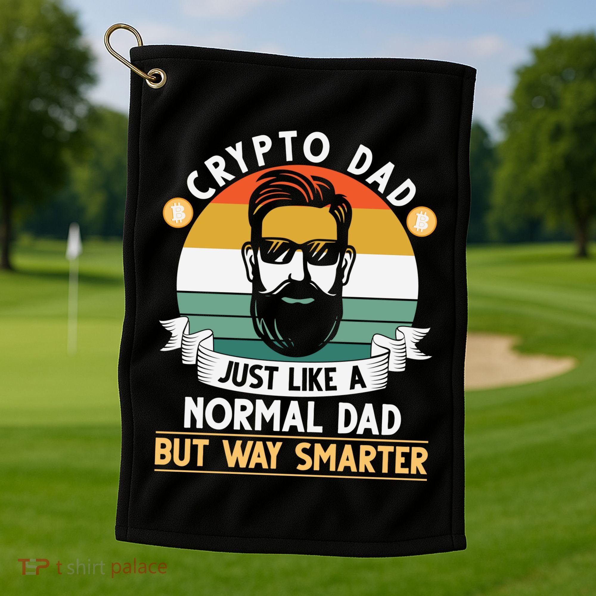 Crypto Dad Just Like A Normal Dad But Way Smarter Golf Towel