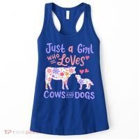 Cow Dog Just A Girl Who Loves Cows And Dogs Gift Meaningful Gift Women's Tank Top thumb 0