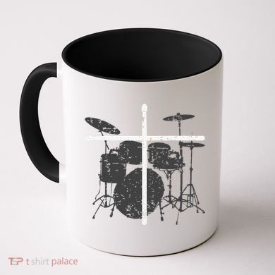 Christian Drummer Jesus Christ Drum Sticks Cross Worship Coffee Mug