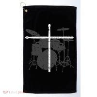 Christian Drummer Jesus Christ Drum Sticks Cross Worship Golf Towel thumb 0