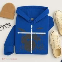 Christian Drummer Jesus Christ Drum Sticks Cross Worship Hoodie thumb 4