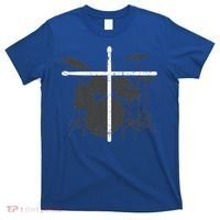 Christian Drummer Jesus Christ Drum Sticks Cross Worship T-Shirt thumb 0