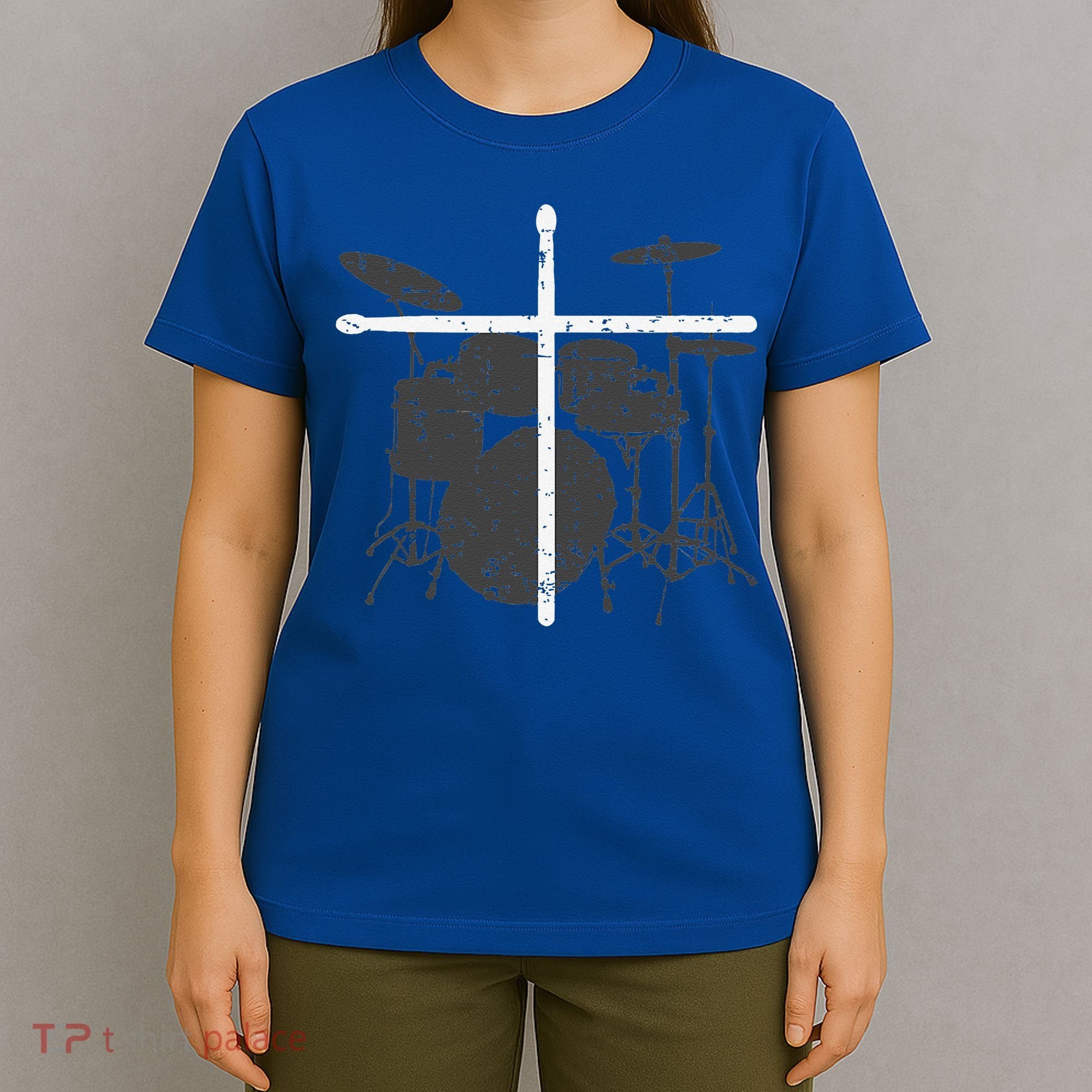 Christian Drummer Jesus Christ Drum Sticks Cross Worship T-Shirt