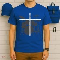 Christian Drummer Jesus Christ Drum Sticks Cross Worship T-Shirt thumb 6