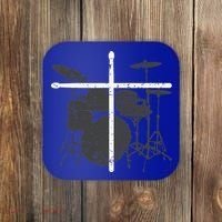 Christian Drummer Jesus Christ Drum Sticks Cross Worship Coaster thumb 0