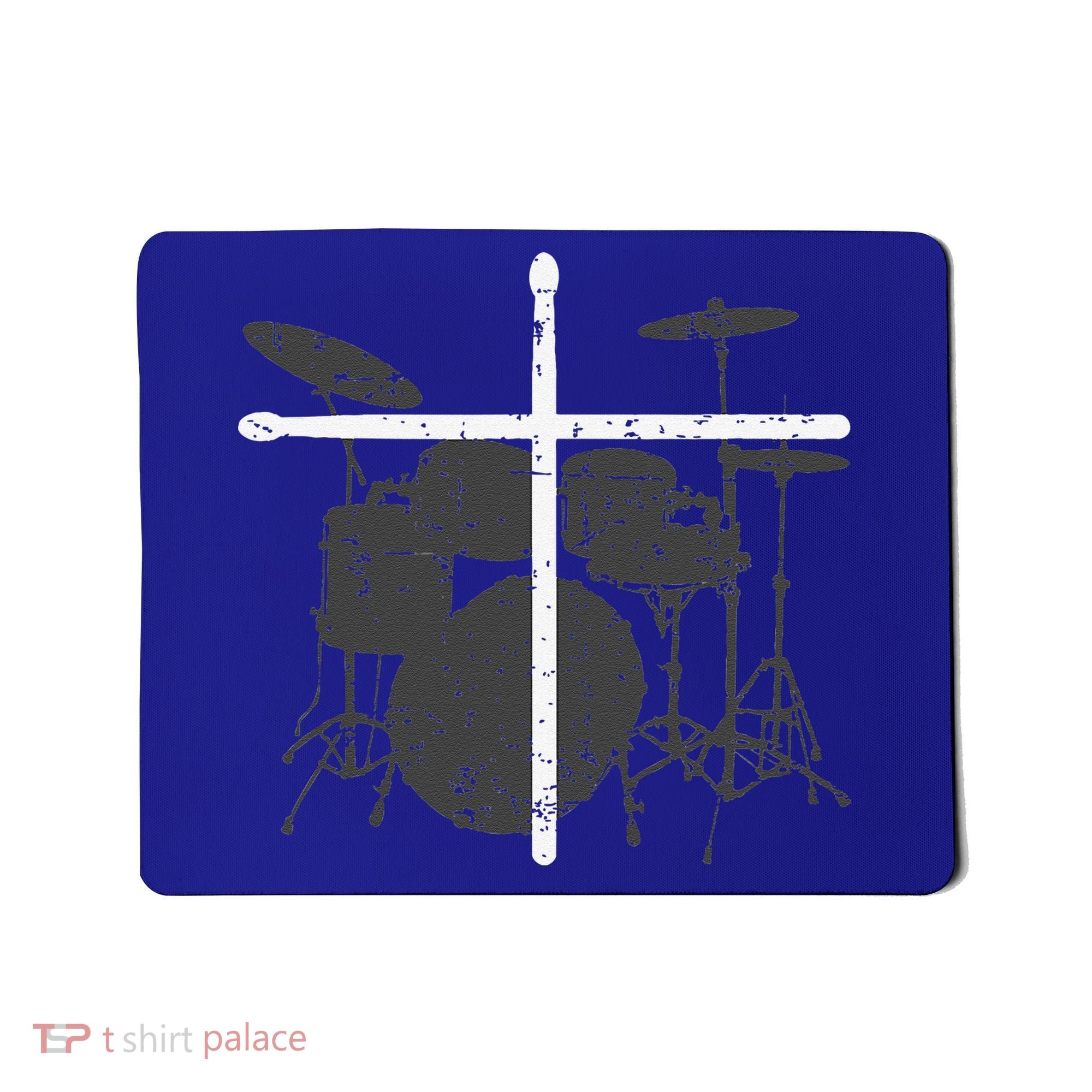 Christian Drummer Jesus Christ Drum Sticks Cross Worship Mousepad