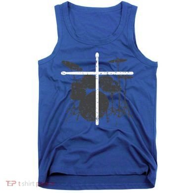 Christian Drummer Jesus Christ Drum Sticks Cross Worship Tank Top