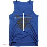 Christian Drummer Jesus Christ Drum Sticks Cross Worship Tank Top thumb 0