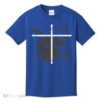 Christian Drummer Jesus Christ Drum Sticks Cross Worship Kids T-Shirt thumb 0