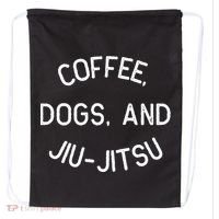 Coffee Dogs Jiu Jitsu For Bjj Jujitsu Drawstring Bag thumb 0