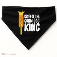 Corn Dog King Funny Costume Respect The Corn Dog King USA-Made Doggie Bandana thumb 0