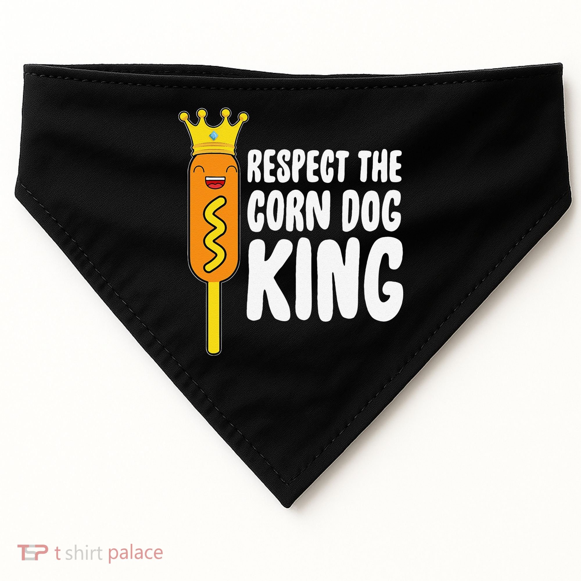 Corn Dog King Funny Costume Respect The Corn Dog King USA-Made Doggie Bandana