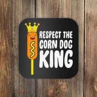 Corn Dog King Funny Costume Respect The Corn Dog King Coaster thumb 0