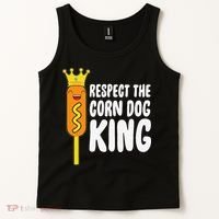 Corn Dog King Funny Costume Respect The Corn Dog King Tank Top thumb 2