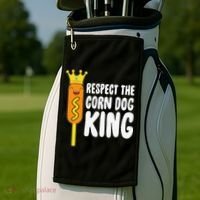 Corn Dog King Funny Costume Respect The Corn Dog King Golf Towel thumb 2