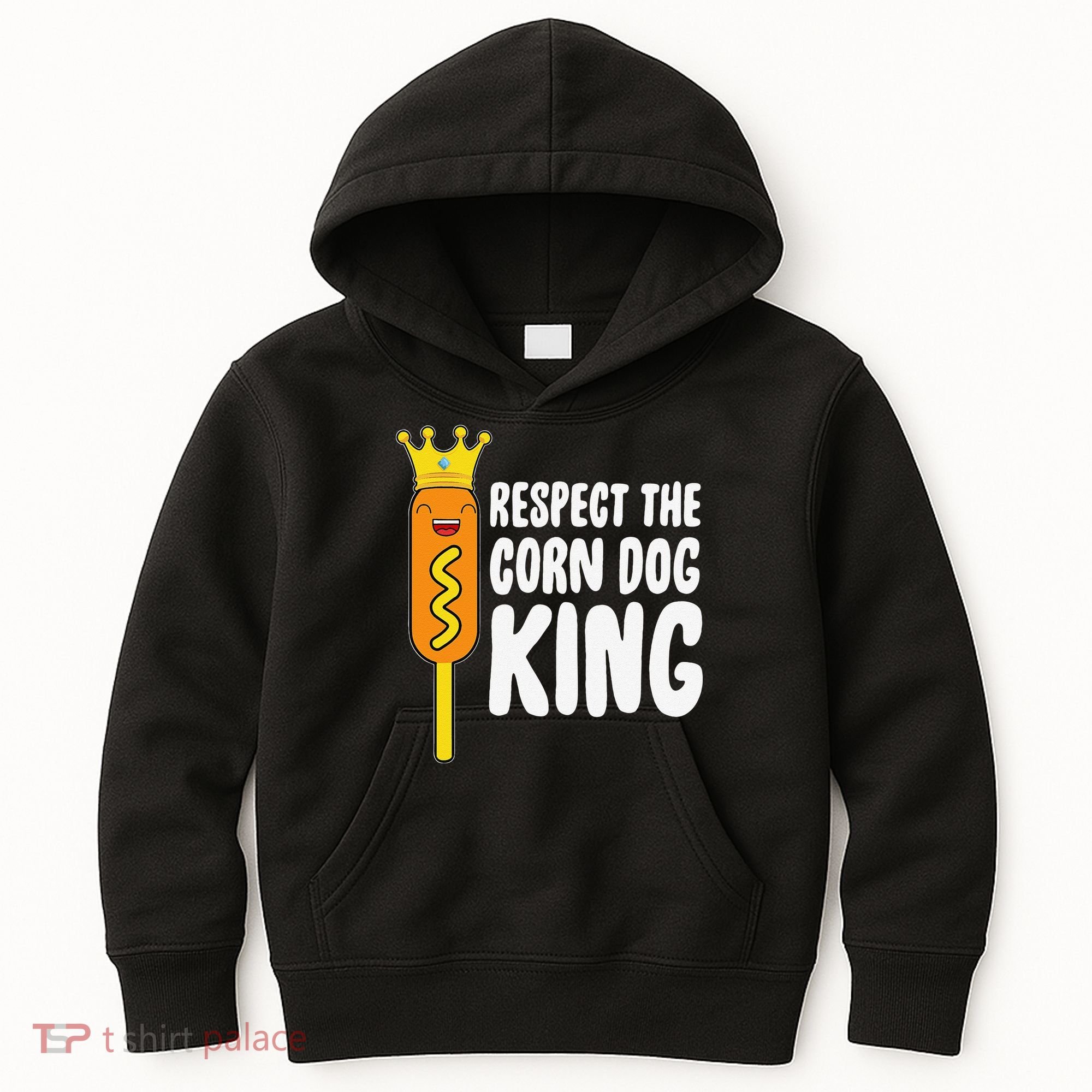 Corn Dog King Funny Costume Respect The Corn Dog King Kids Hoodie